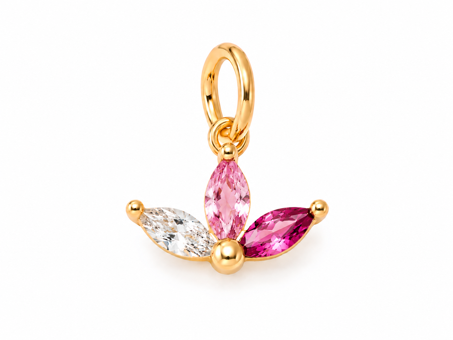 October Gold Lotus Birthstone Charm