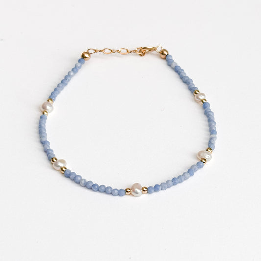 Blue Lace Agate & Freshwater Pearl Jewelry