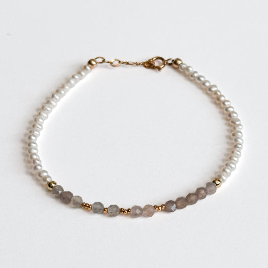 I AM ENOUGH Morse Code Pearl Jewelry- Mixed Moonstone