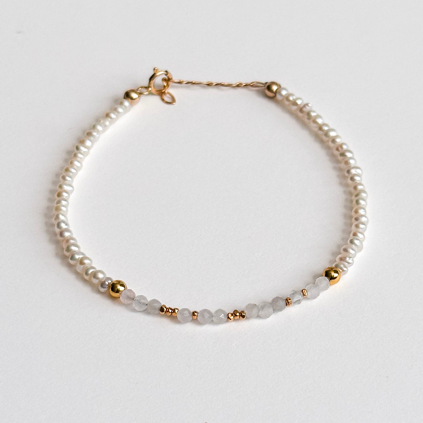 I AM LOVED Morse Code Pearl Jewelry - Rose Quartz