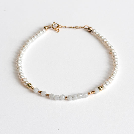 MY PERSON Morse Code Pearl Jewelry - Moonstone