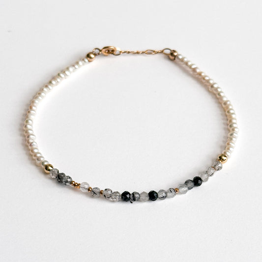I AM RESILIENT Morse Code Pearl Jewelry- Moonstone