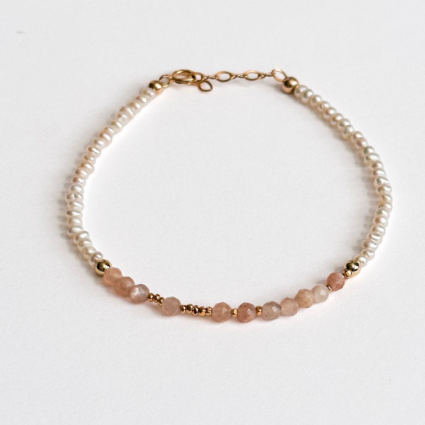 I AM WORTHY Morse Code Pearl Jewelry- Sunstone