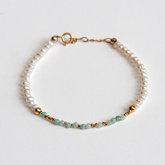 YOU ARE MY HOME Morse Code Pearl Jewelry - Amazonite