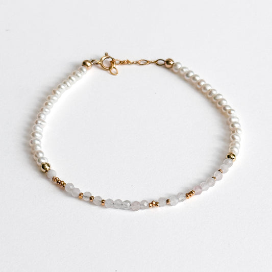 YOU ARE SO LOVED Morse Code Pearl Jewelry - ROSE QUARTZ