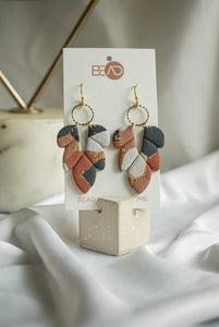 Fall terrazzo scallop dangle