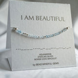 I AM BEAUTIFUL aquamarine affirmation Bracelet