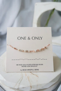 ONE & ONLY mixed moonstone affirmation Bracelet