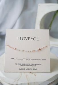 I LOVE YOU rose quartz affirmation Bracelet