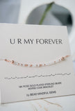 U R MY FOREVER rose quartz affirmation Bracelet