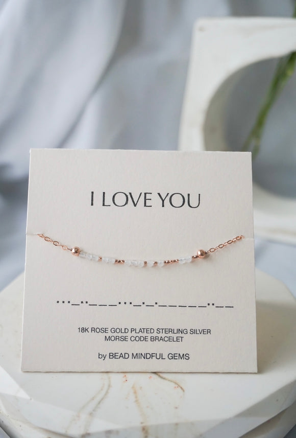 I LOVE YOU rose quartz affirmation Necklace