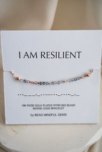 I AM RESILIENT rutilated quartz affirmation Bracelet